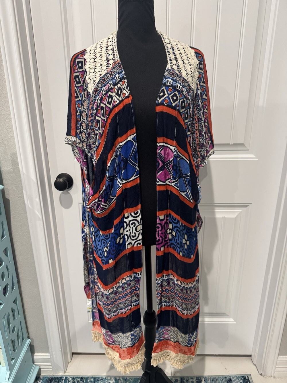 New Stunning Roffe Kimono Boho Vibrant Colors One Size